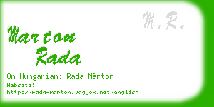 marton rada business card